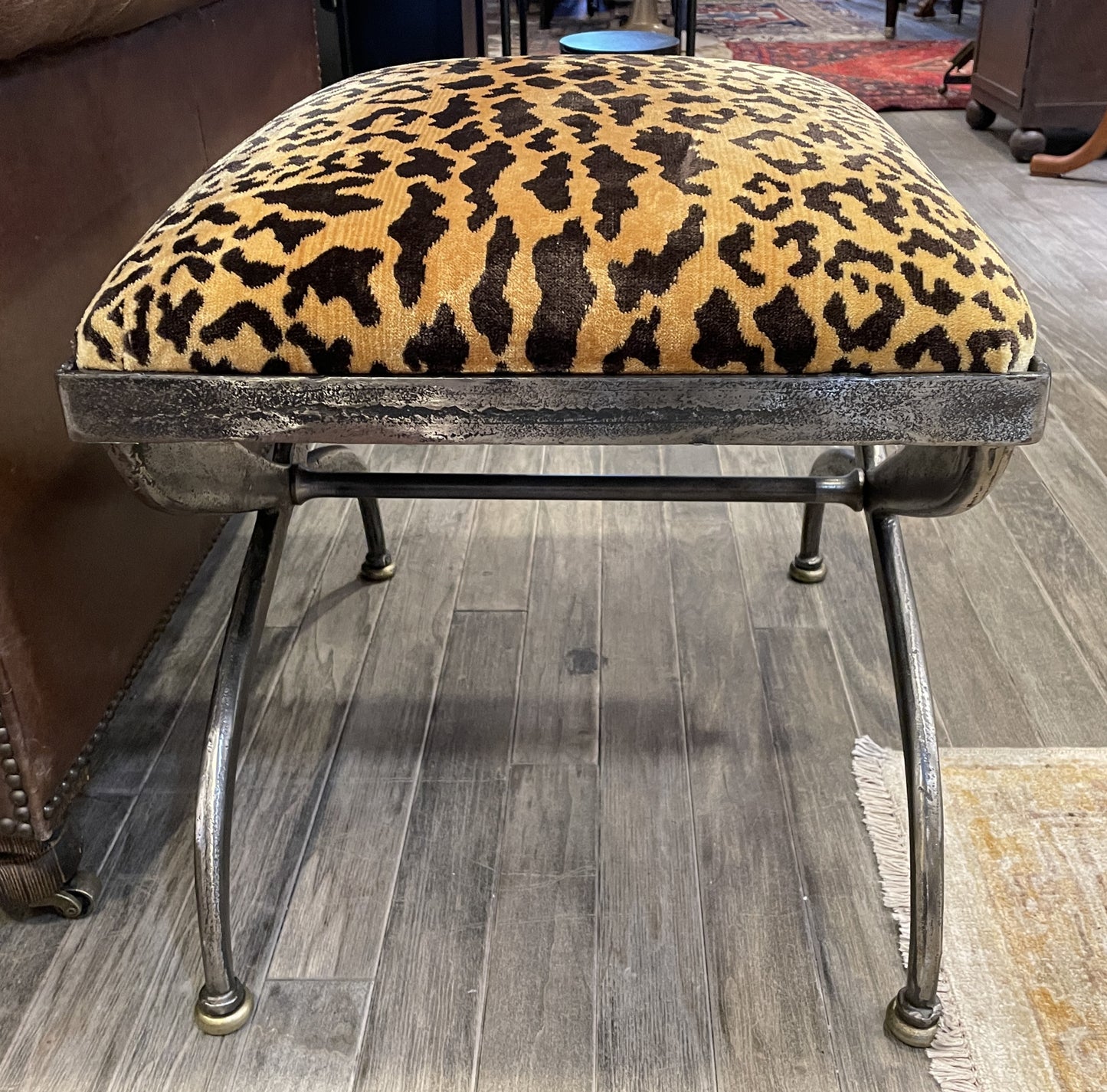 Roman Curule Leopard Bench (0KP017)