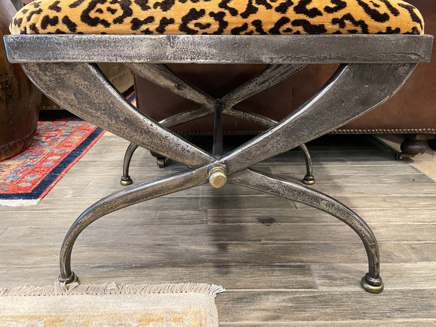 Roman Curule Leopard Bench (0KP017)