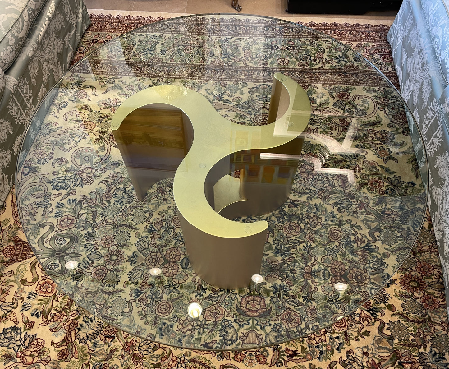 Interior Crafts 0609 Gilt Coffee Table with Glass Top (0KP018)