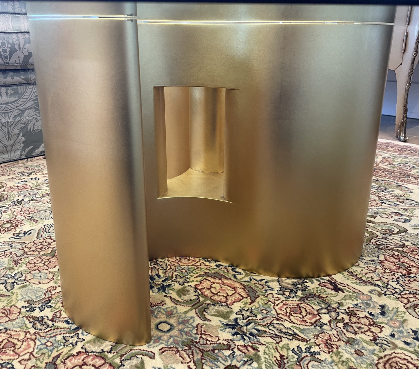 Interior Crafts 0609 Gilt Coffee Table with Glass Top (0KP018)