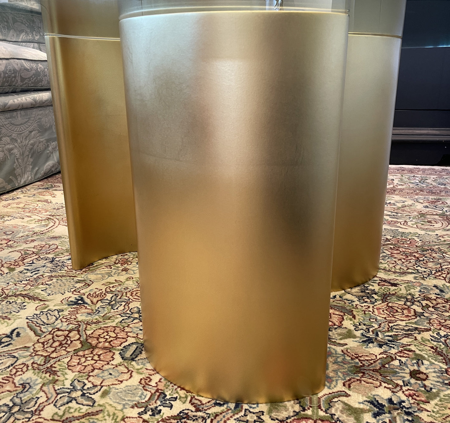 Interior Crafts 0609 Gilt Coffee Table with Glass Top (0KP018)