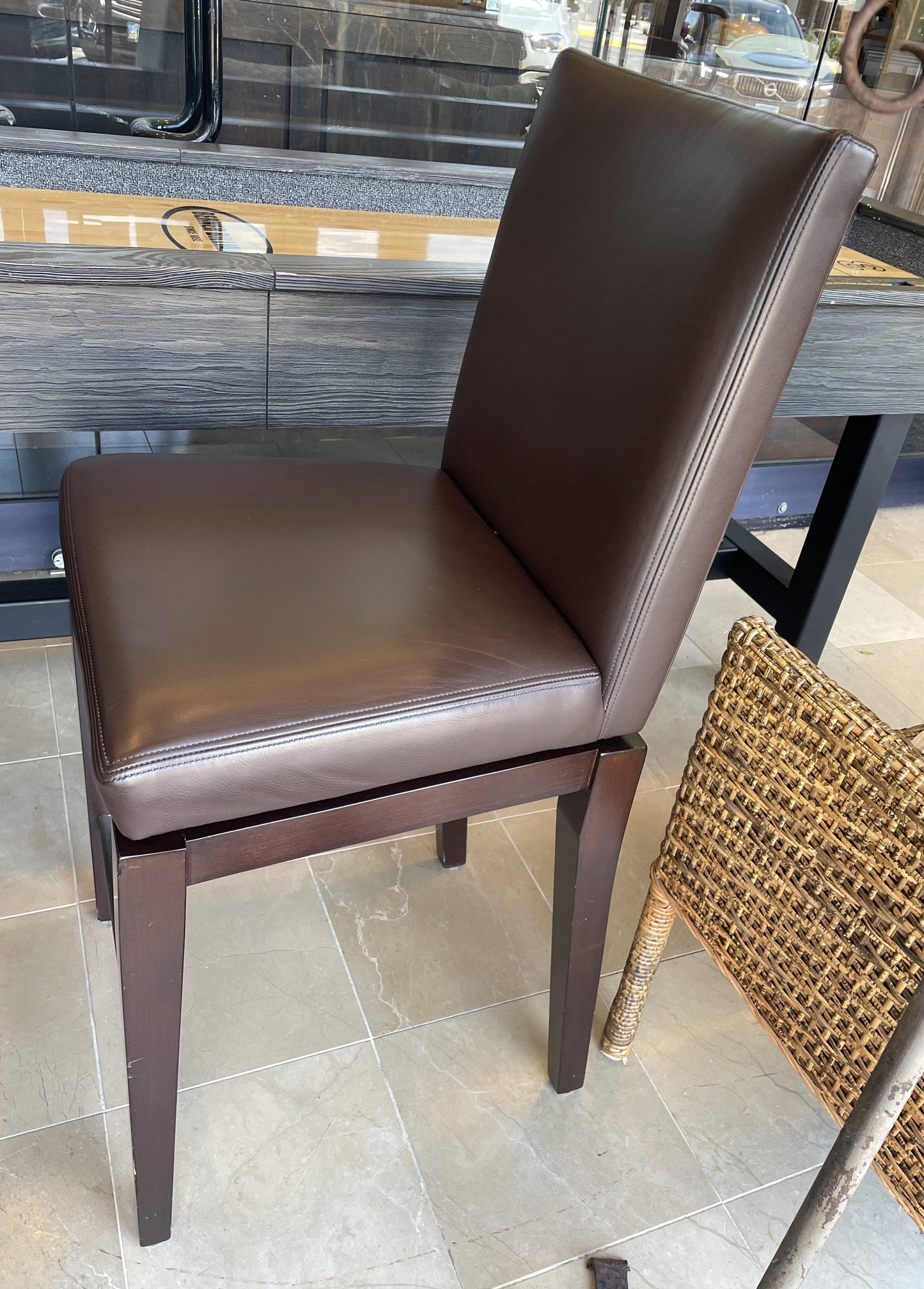 A. Rudin Swivel Stool in Leather (Two available 0OU00L 0OU00M)