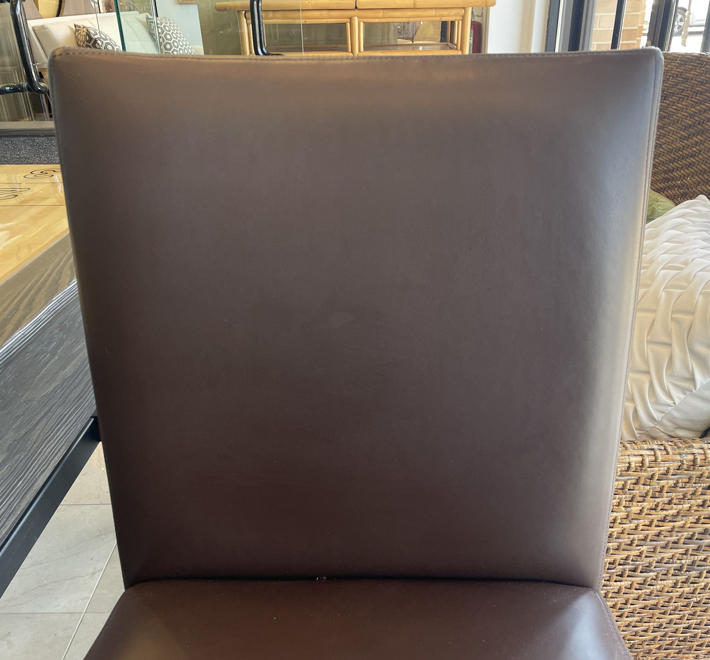 A. Rudin Swivel Stool in Leather (Two available 0OU00L 0OU00M)