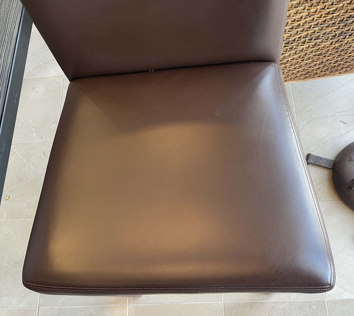 A. Rudin Swivel Stool in Leather (Two available 0OU00L 0OU00M)