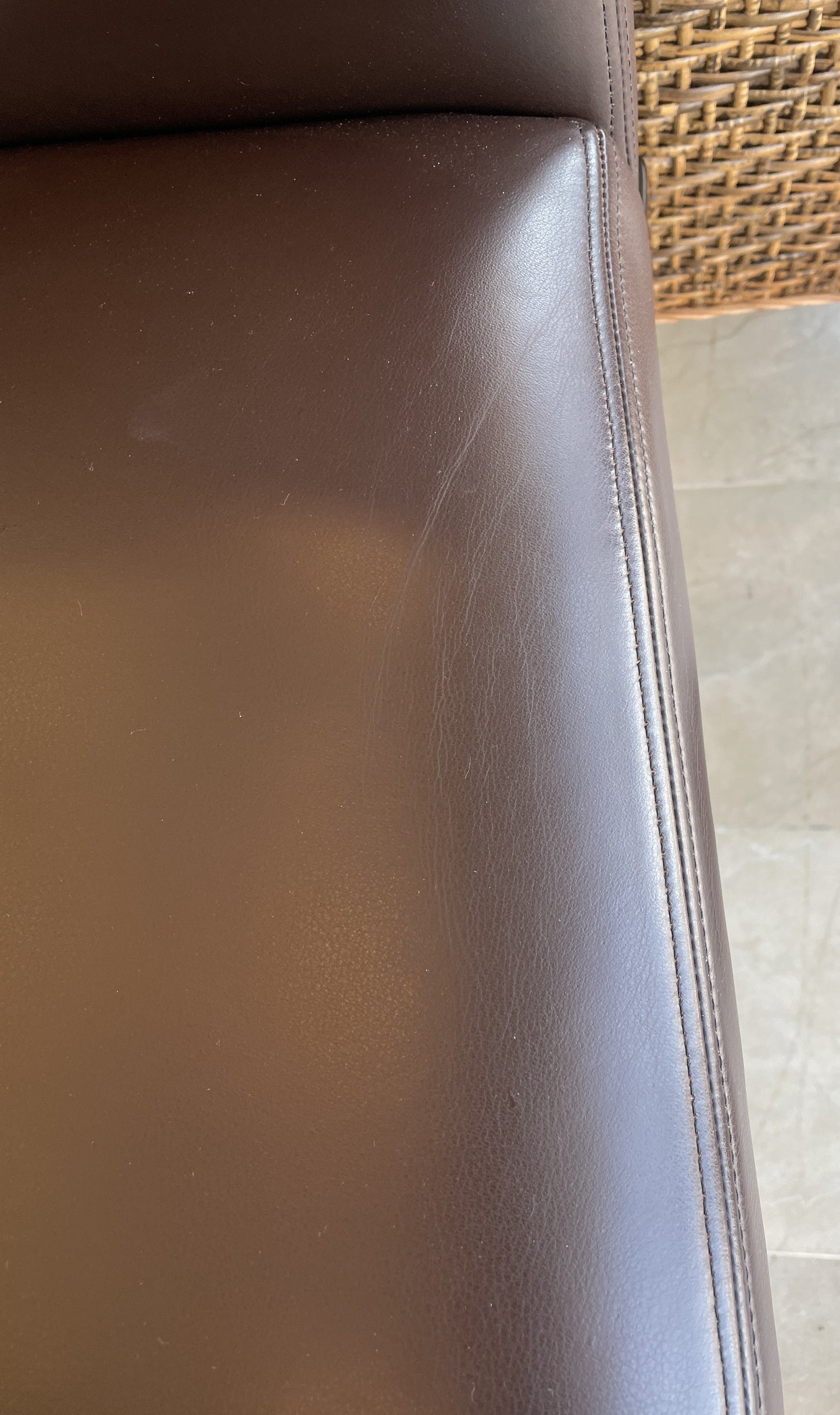 A. Rudin Swivel Stool in Leather (Two available 0OU00L 0OU00M)