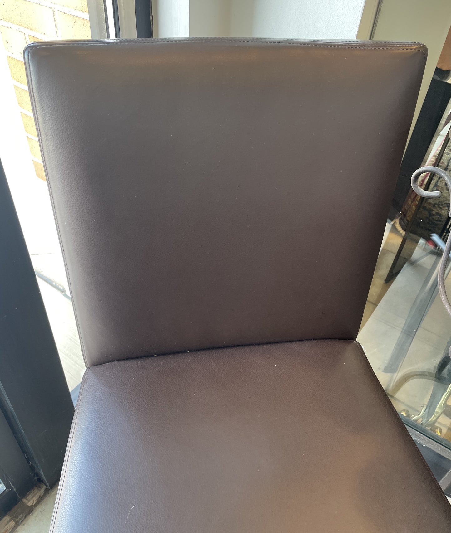 A. Rudin Swivel Stool in Leather (Two available 0OU00L 0OU00M)