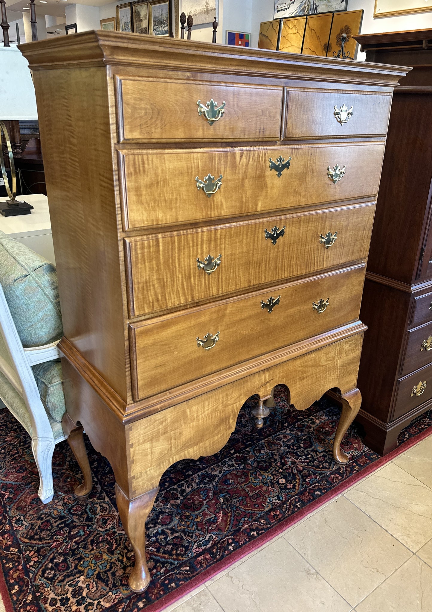 Harden Yale Reproduction of Mabel Brady Garvan Tallboy, curly maple (0C401E)