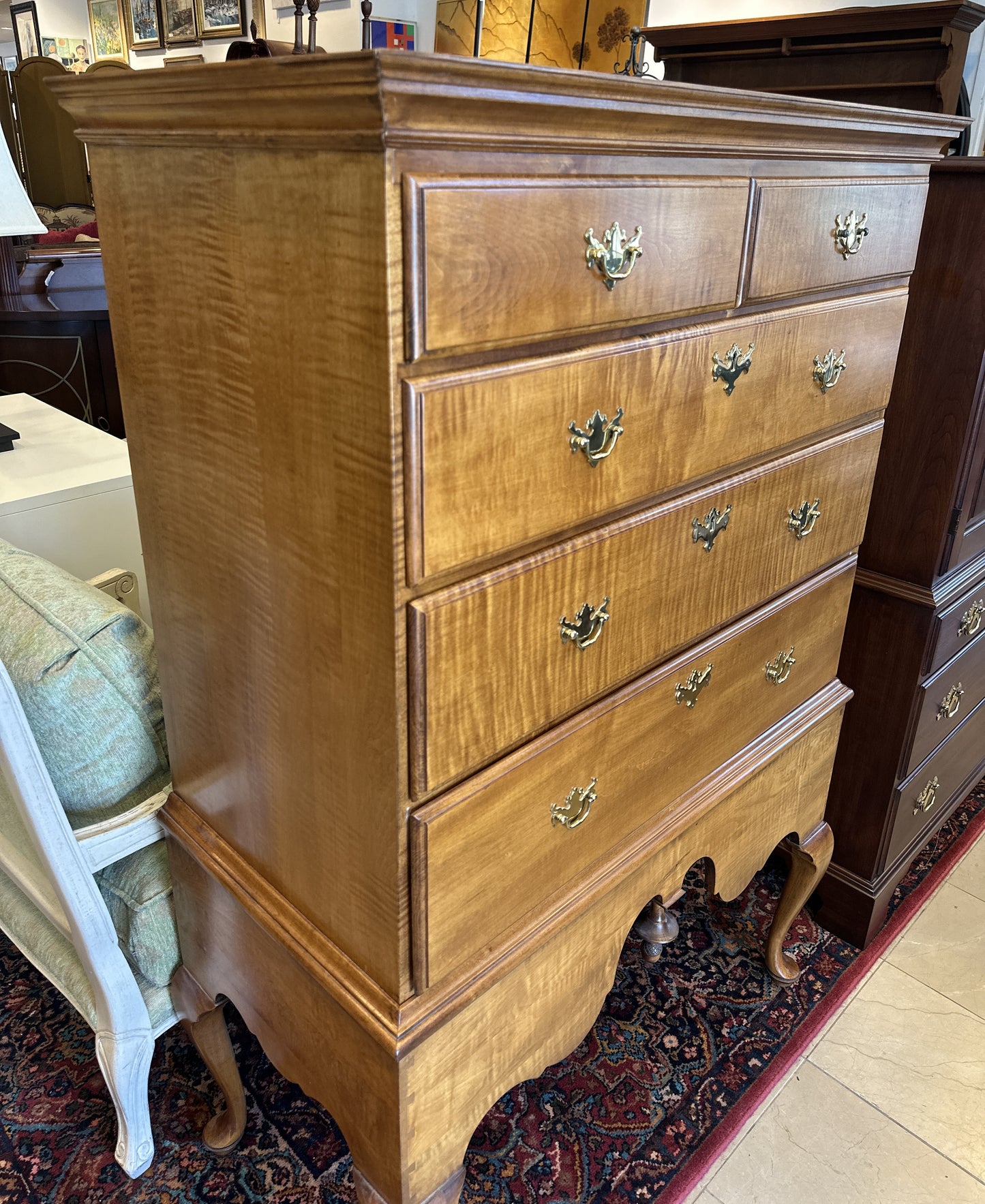 Harden Yale Reproduction of Mabel Brady Garvan Tallboy, curly maple (0C401E)