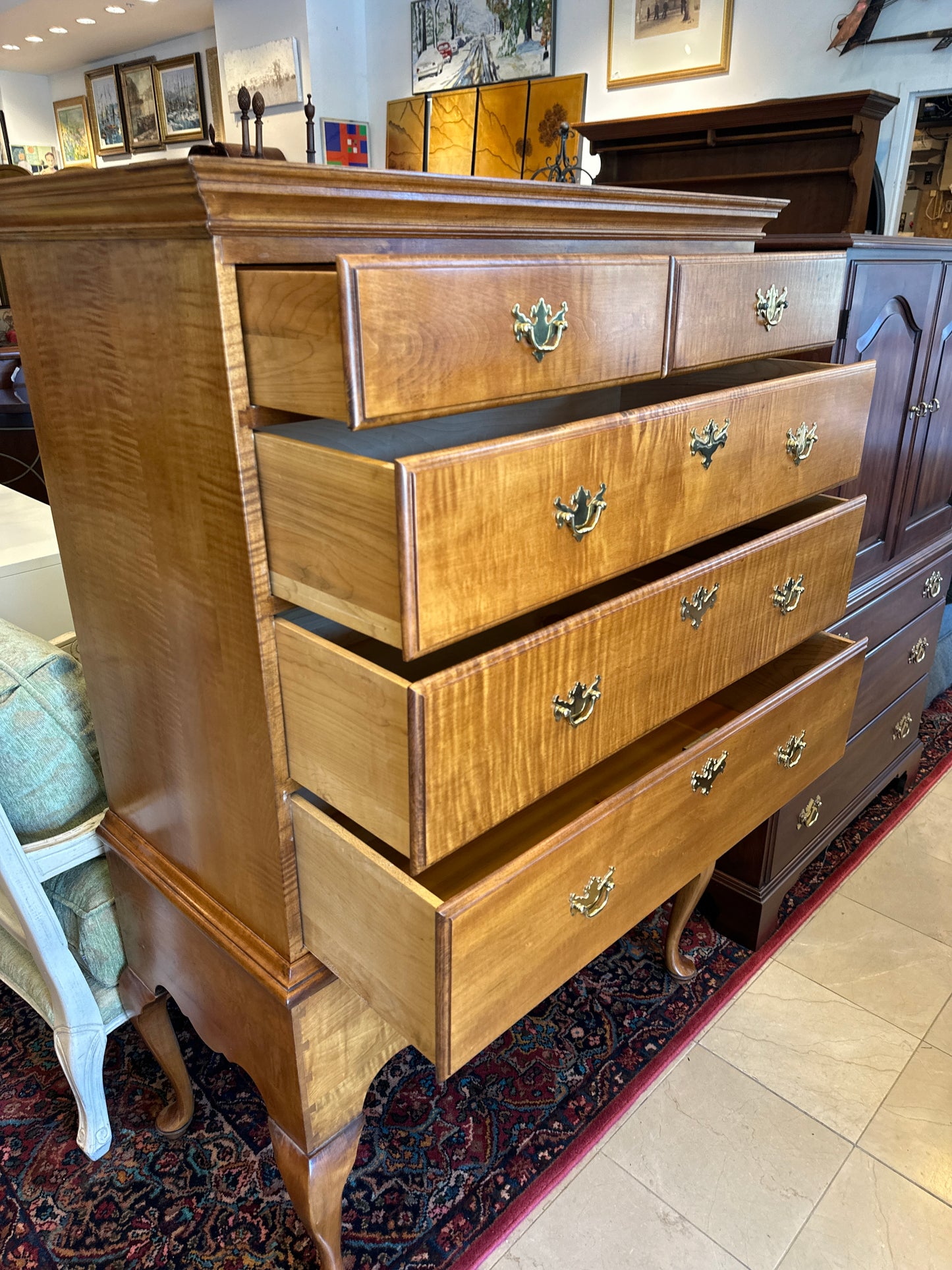 Harden Yale Reproduction of Mabel Brady Garvan Tallboy, curly maple (0C401E)