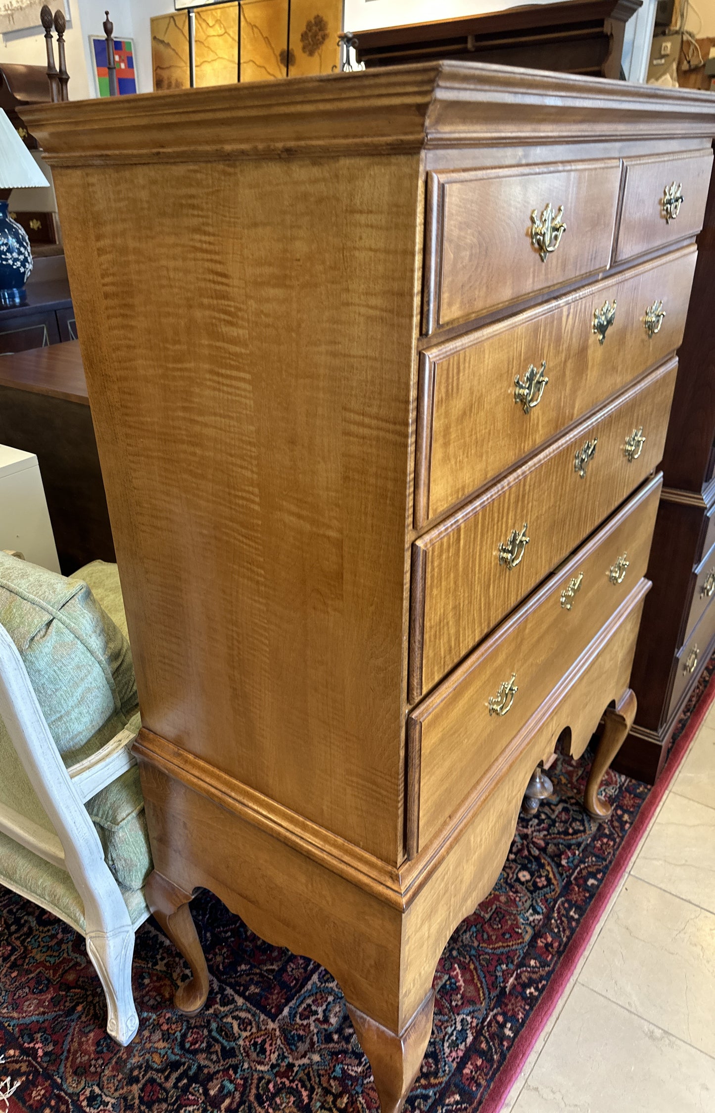Harden Yale Reproduction of Mabel Brady Garvan Tallboy, curly maple (0C401E)