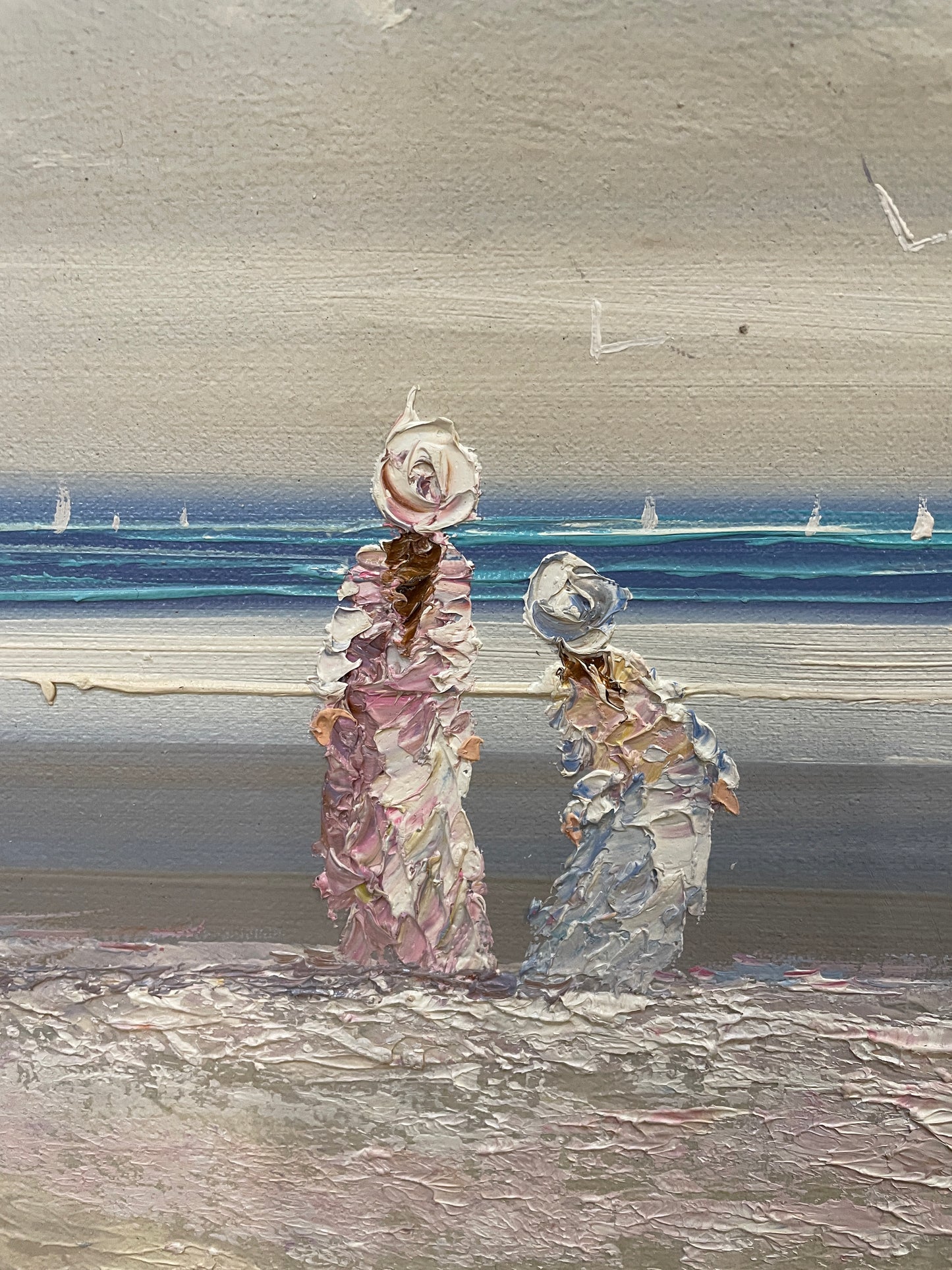 Beach Scene by "Marie Charlot", oil on canvas (0OY001)