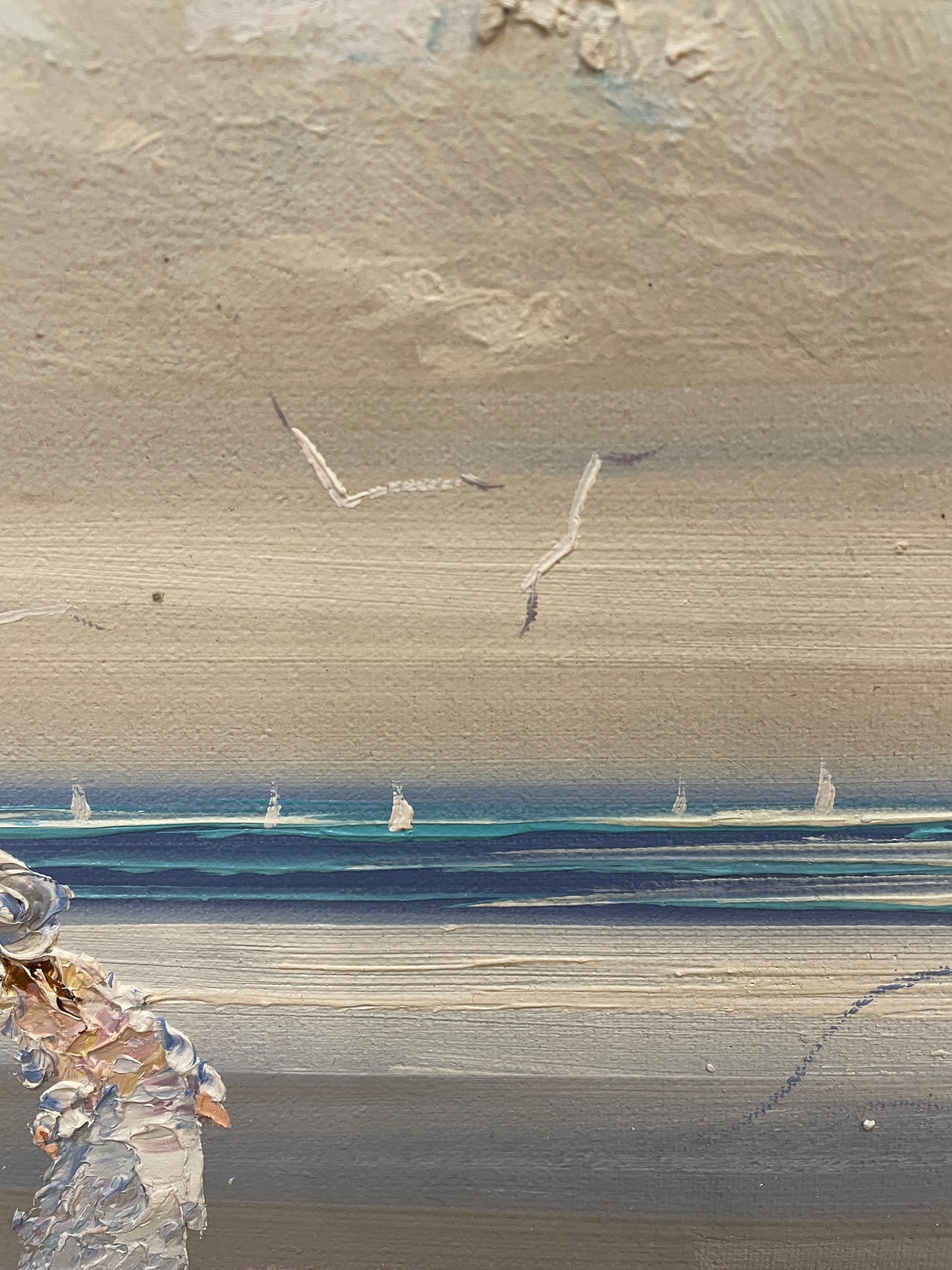 Beach Scene by "Marie Charlot", oil on canvas (0OY001)