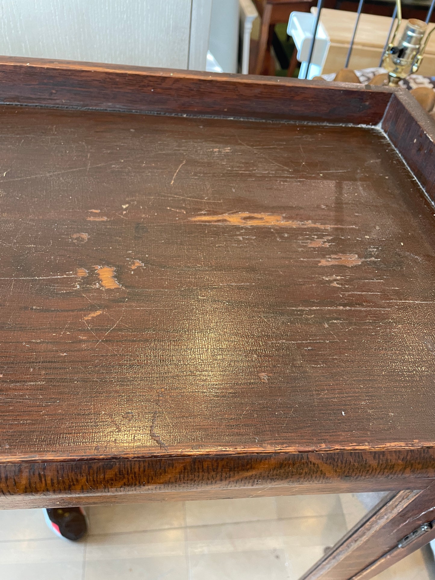 Antique Oak Three Door Bookcase, AS IS (0OW002)