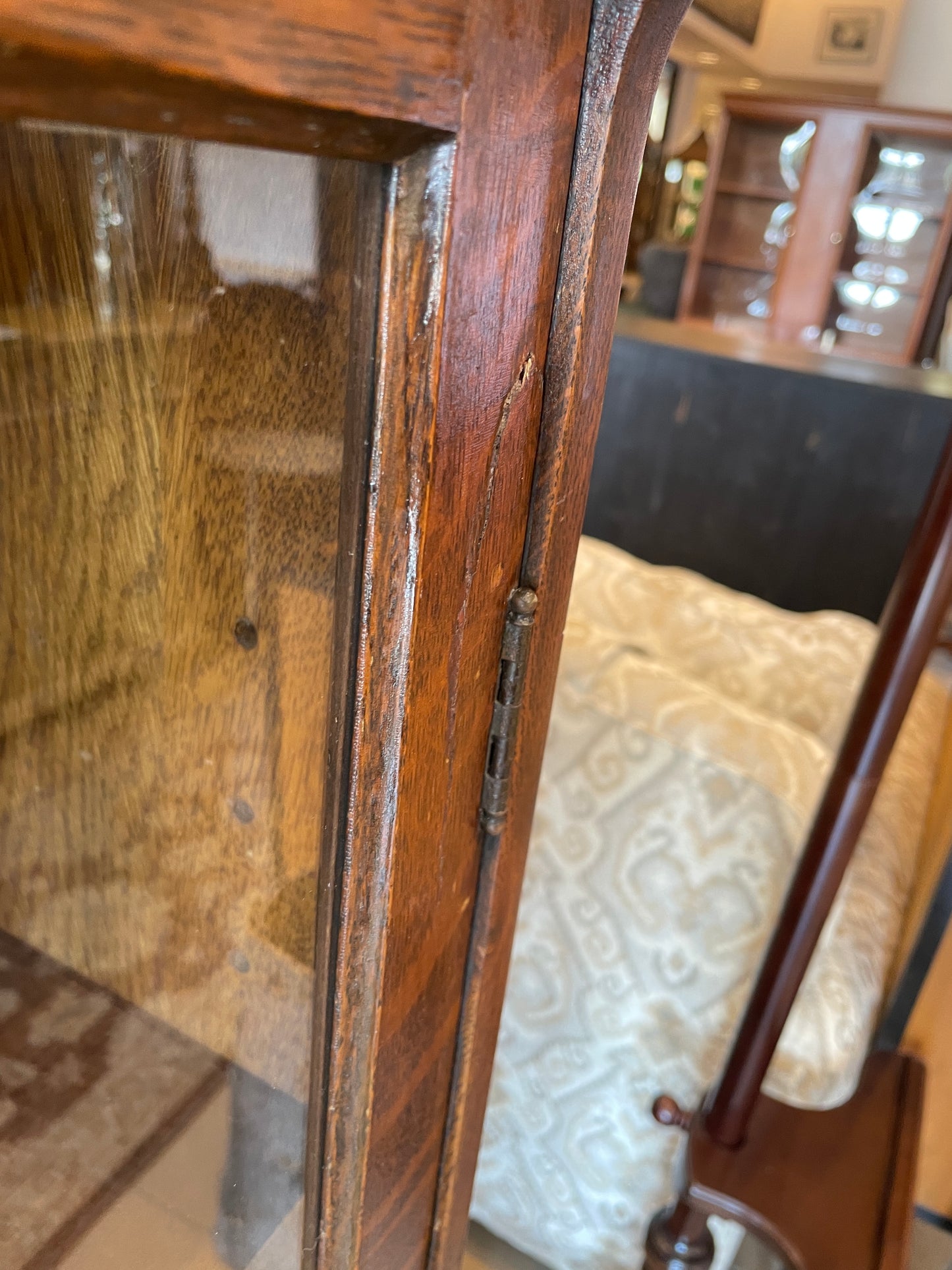 Antique Oak Three Door Bookcase, AS IS (0OW002)