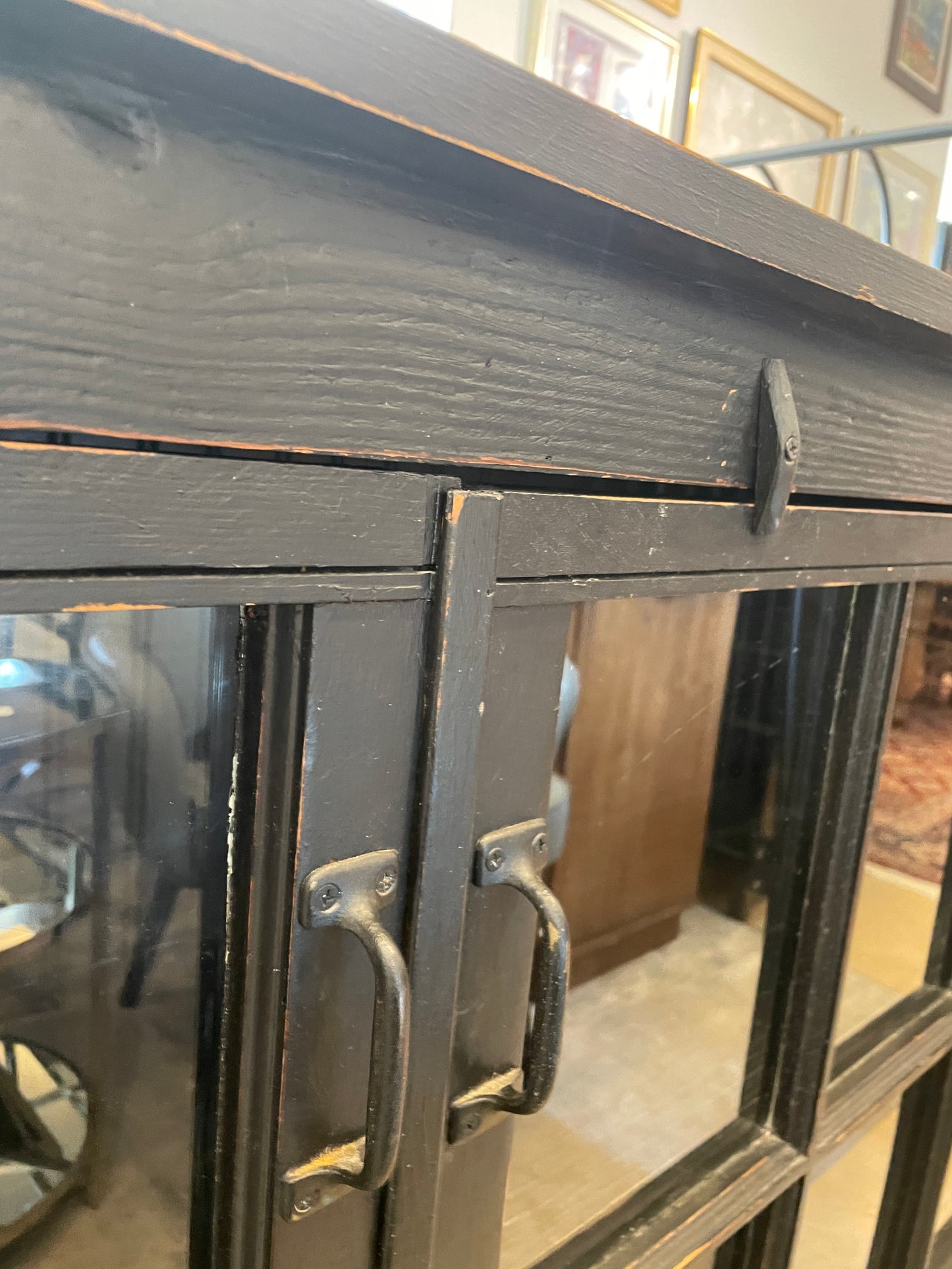 Rustic Sideboard with Two Glass Paned Doors (0OW003)