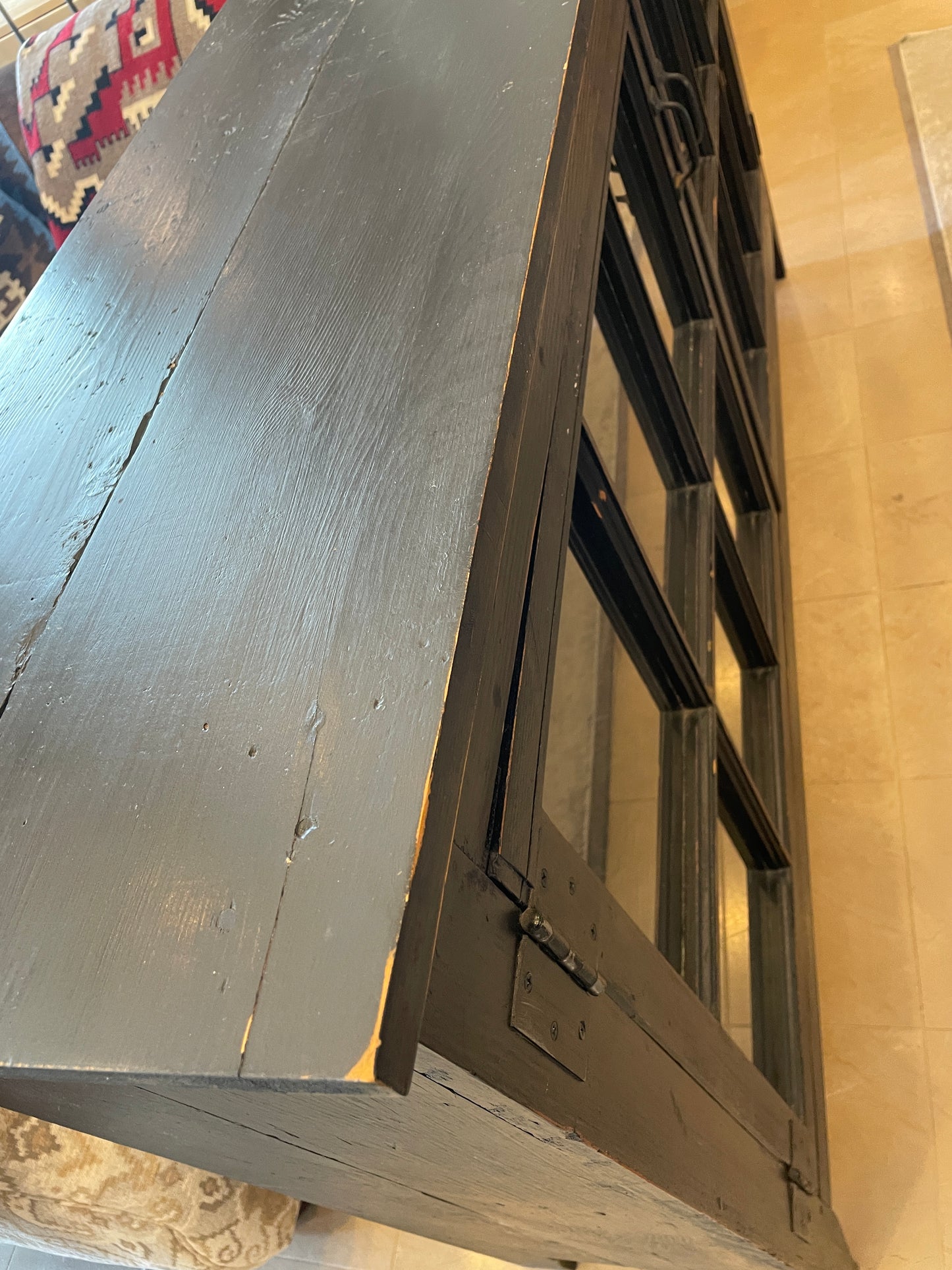 Rustic Sideboard with Two Glass Paned Doors (0OW003)