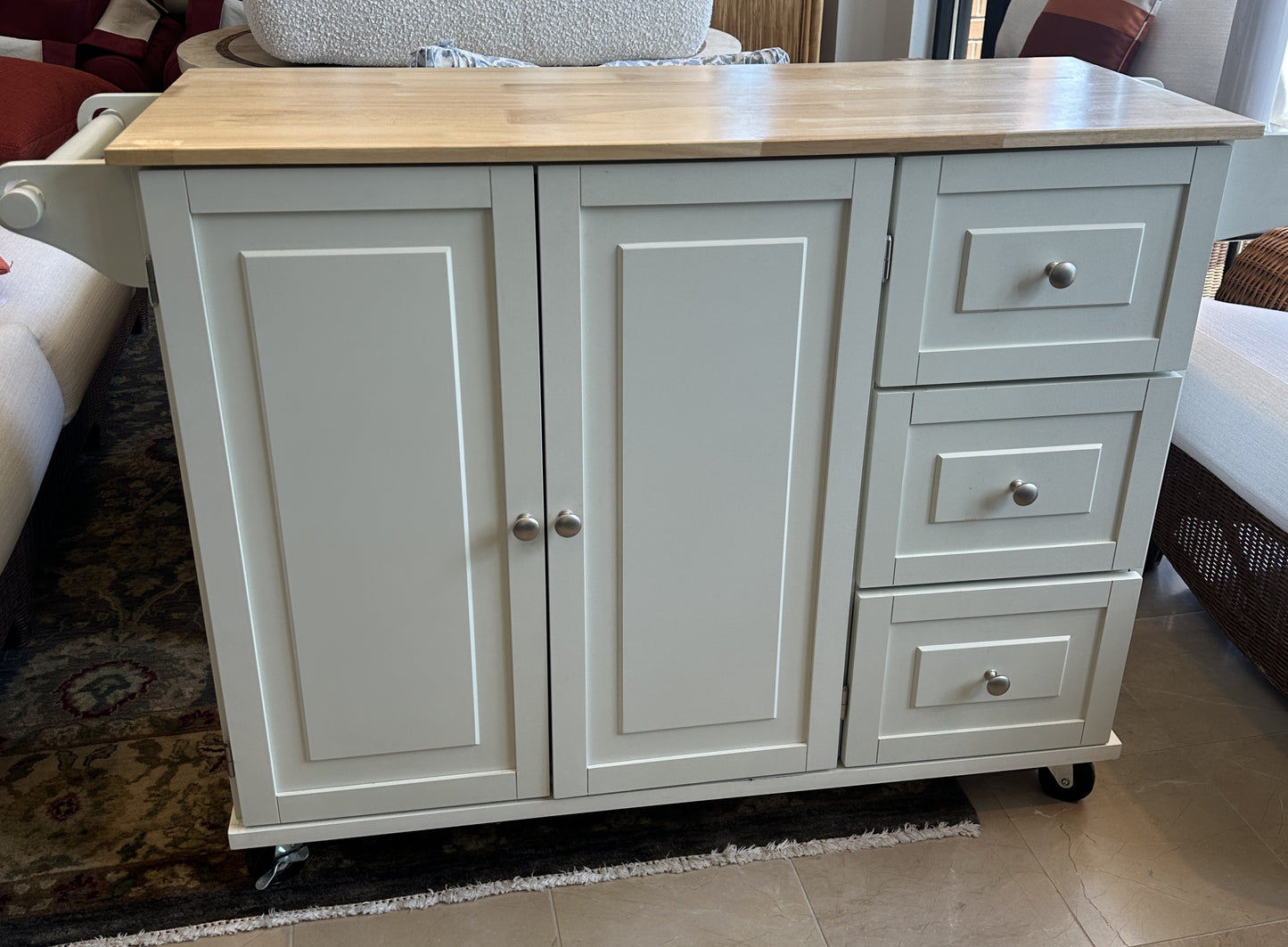 Kitchen Cart with Butcher Block Top (0NW00M)