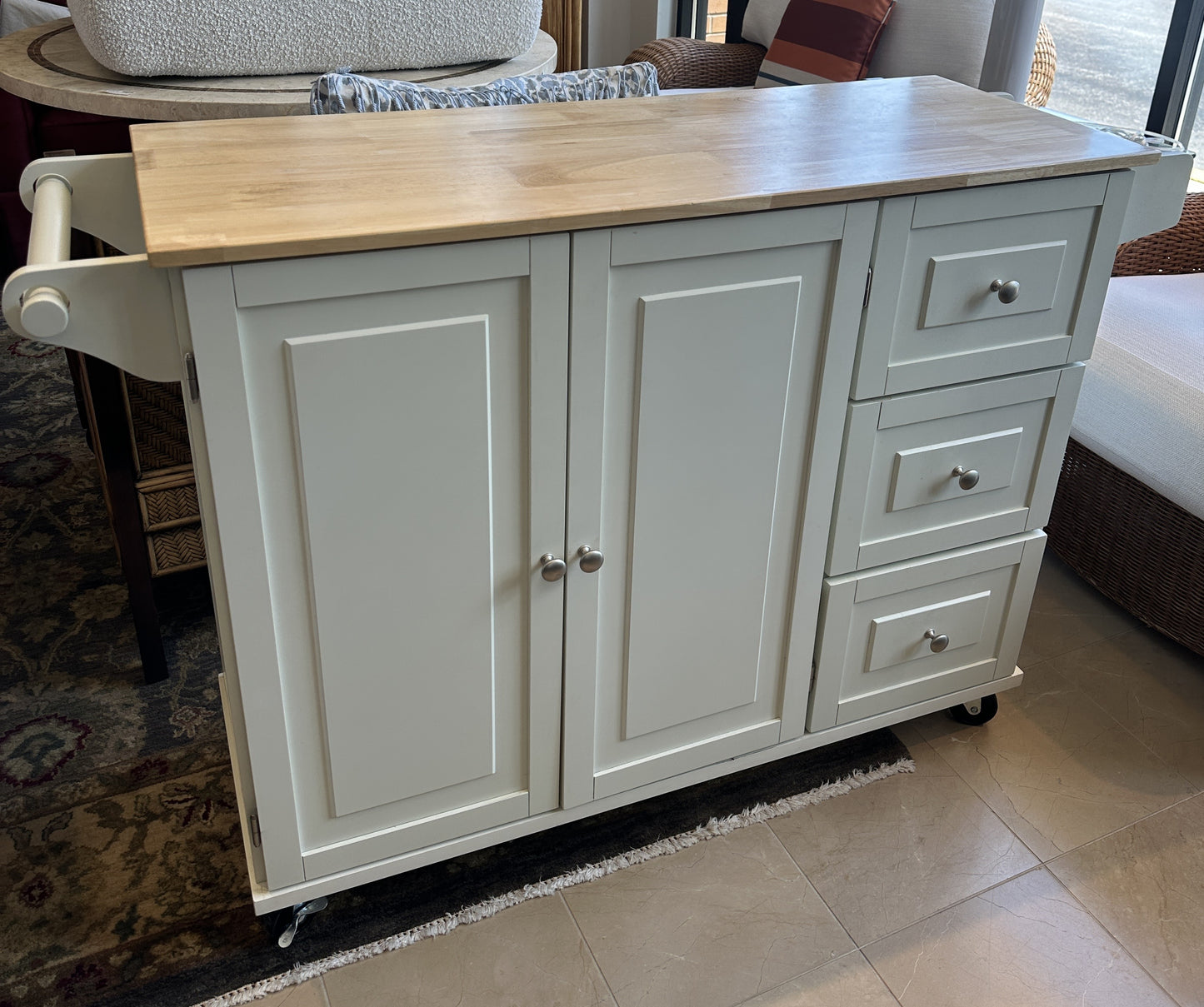 Kitchen Cart with Butcher Block Top (0NW00M)