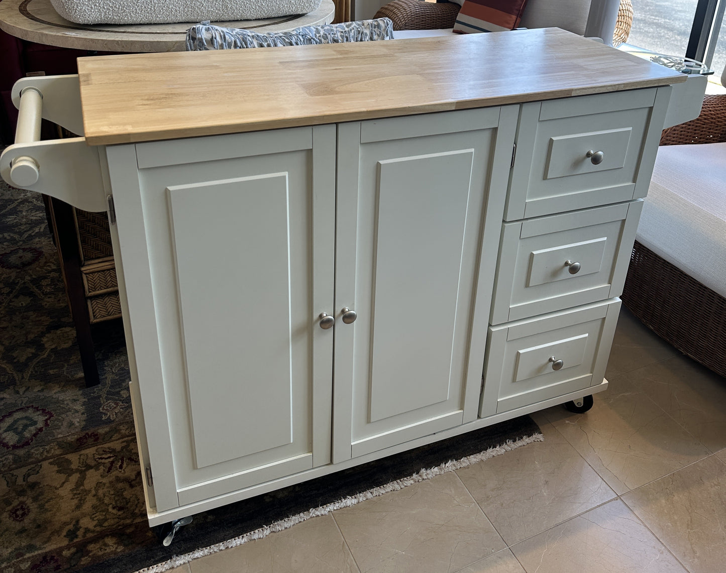 Kitchen Cart with Butcher Block Top (0NW00M)