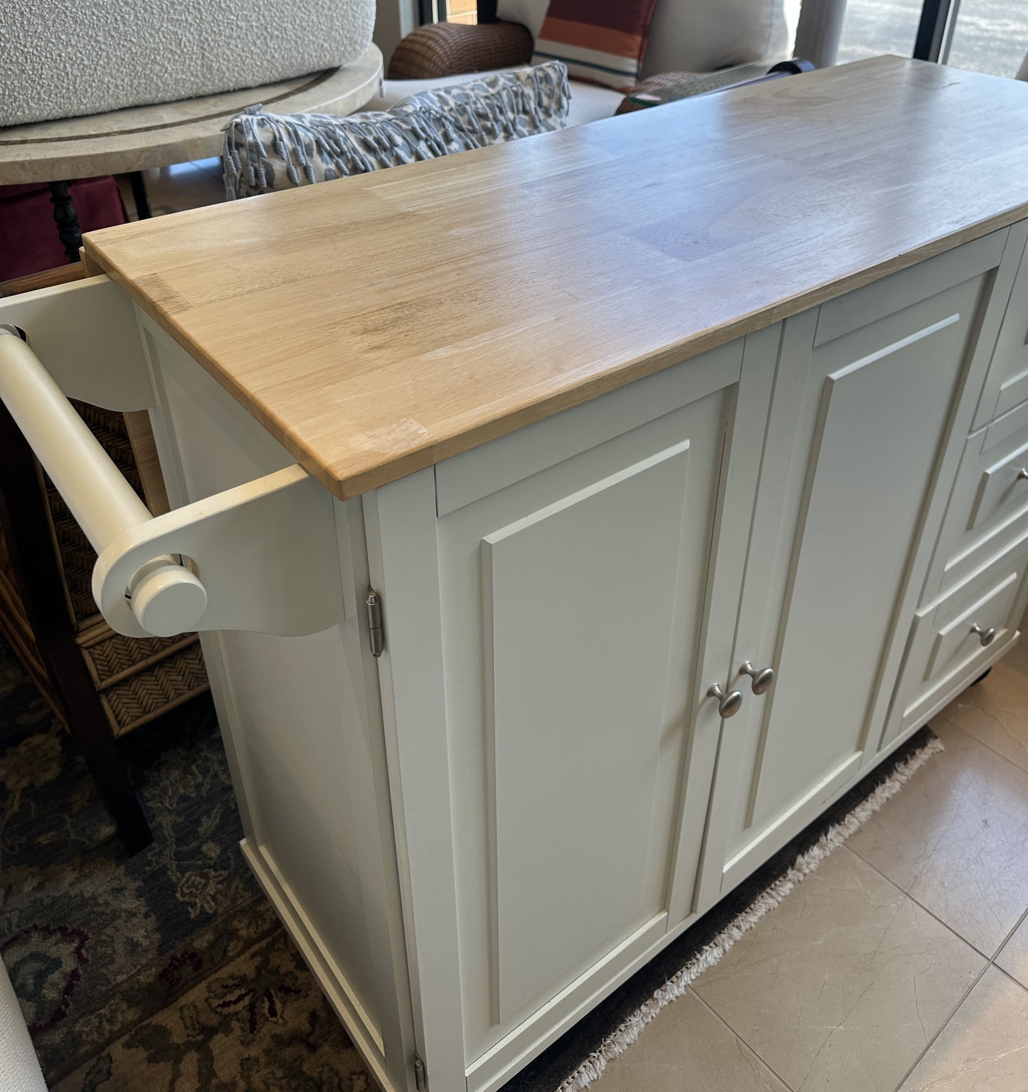 Kitchen Cart with Butcher Block Top (0NW00M)