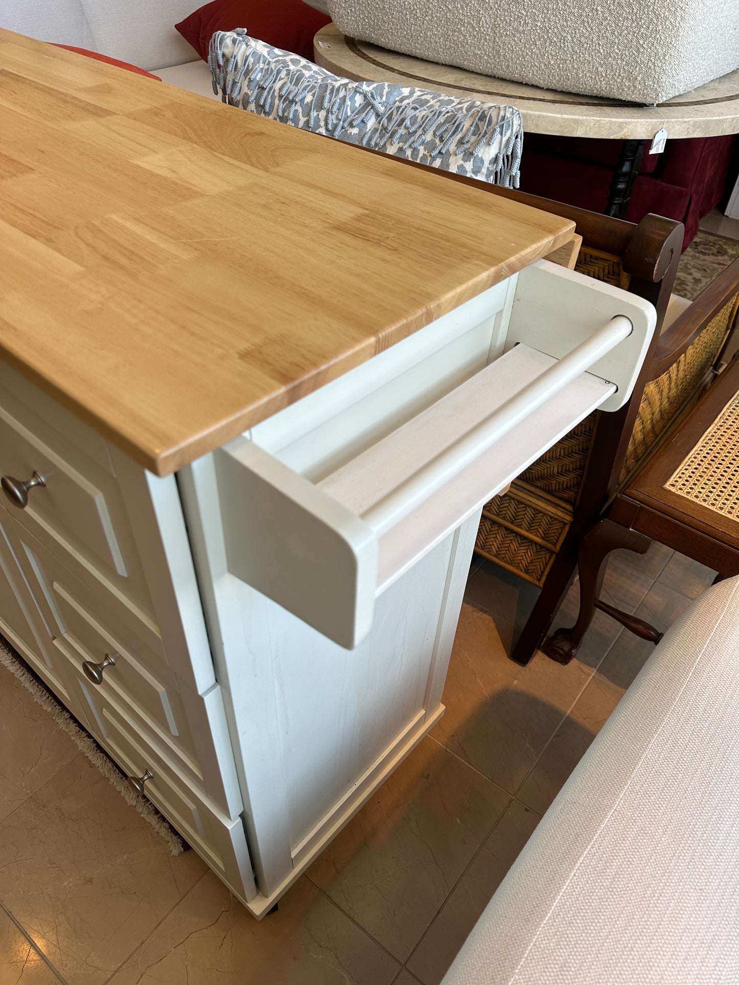 Kitchen Cart with Butcher Block Top (0NW00M)