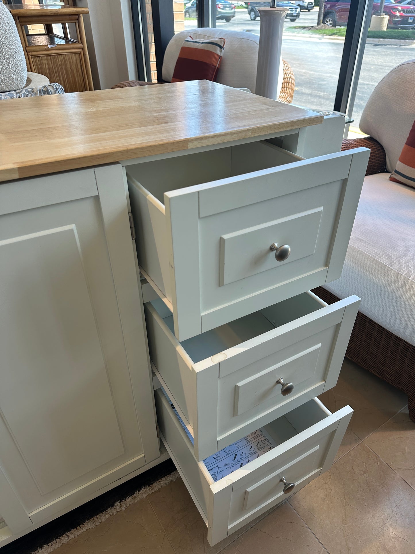 Kitchen Cart with Butcher Block Top (0NW00M)