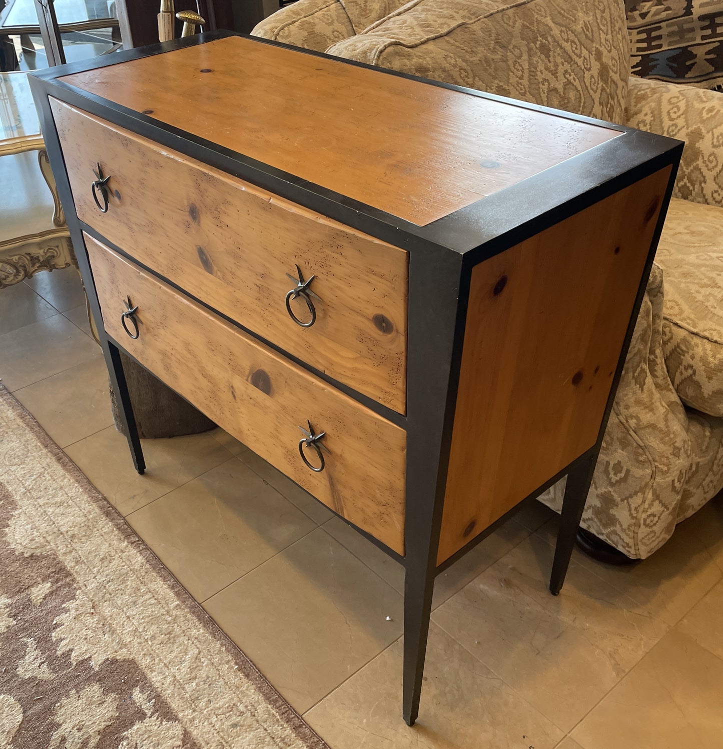 Milling Road Two Drawer Chest with Star Pulls, AS IS (0ED00B)