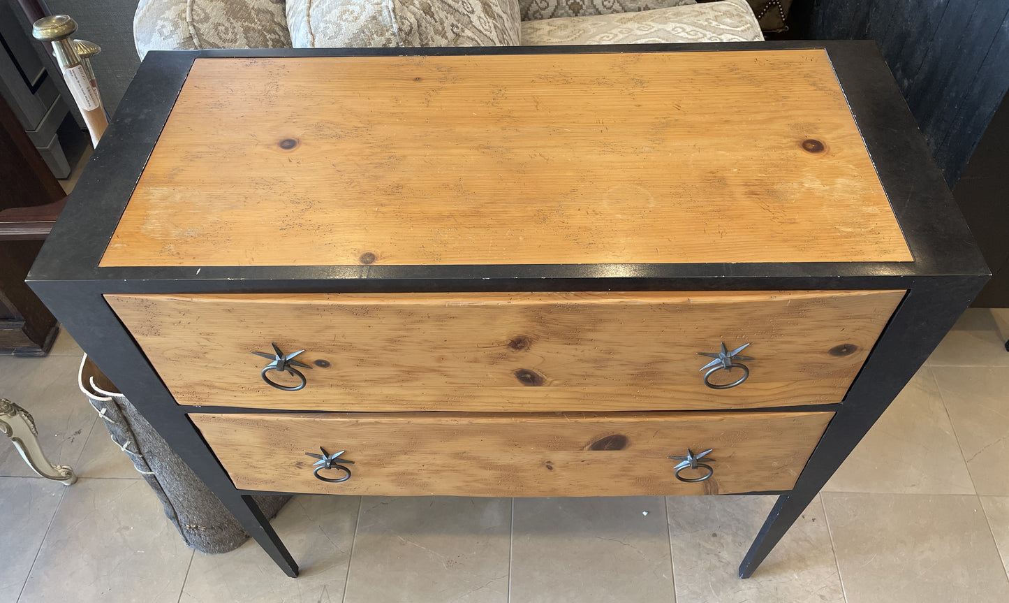 Milling Road Two Drawer Chest with Star Pulls, AS IS (0ED00B)