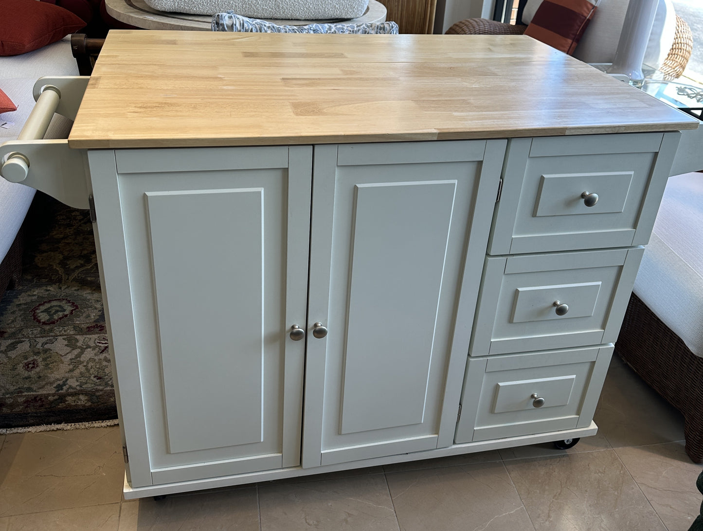 Kitchen Cart with Butcher Block Top (0NW00M)