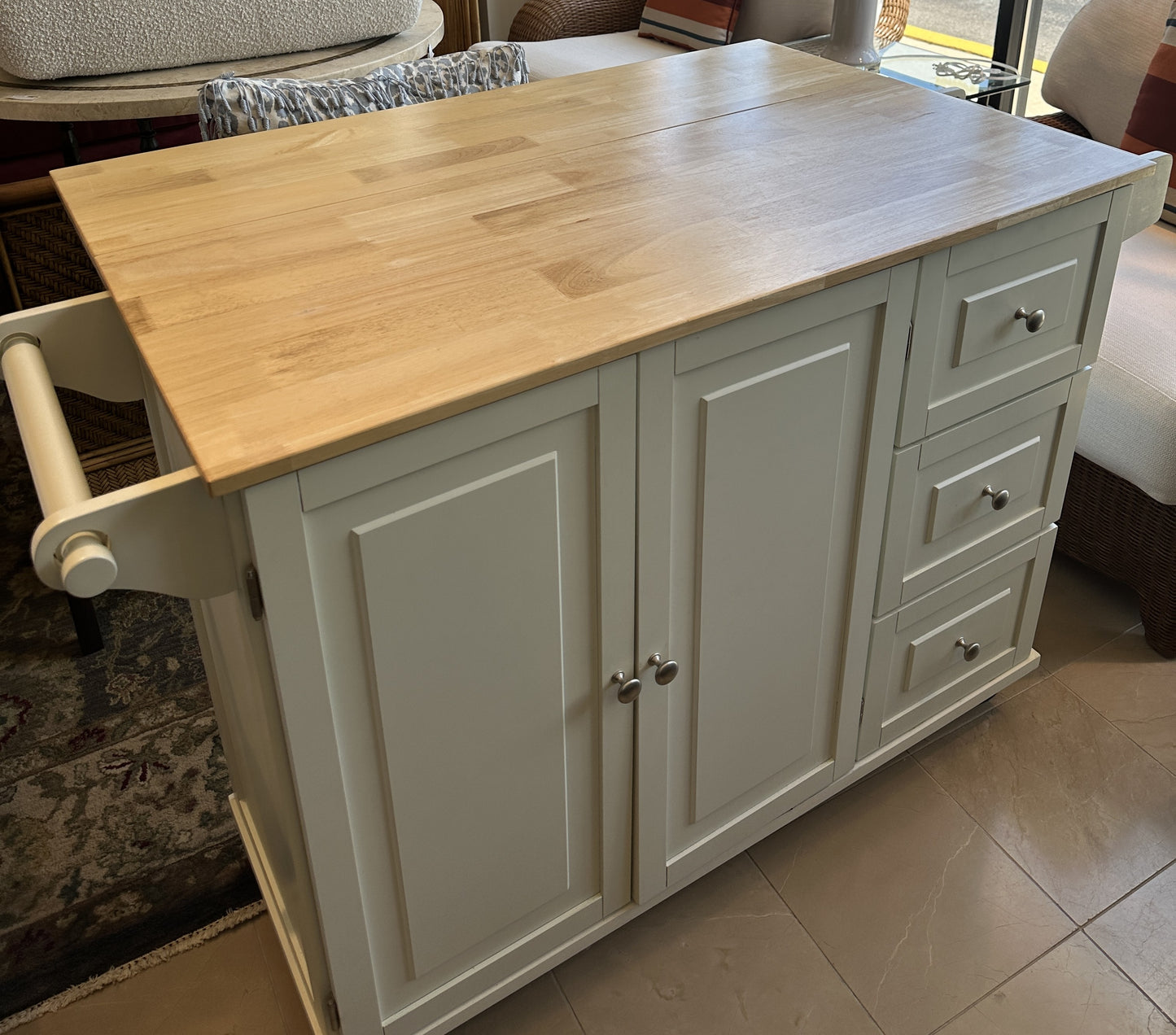 Kitchen Cart with Butcher Block Top (0NW00M)