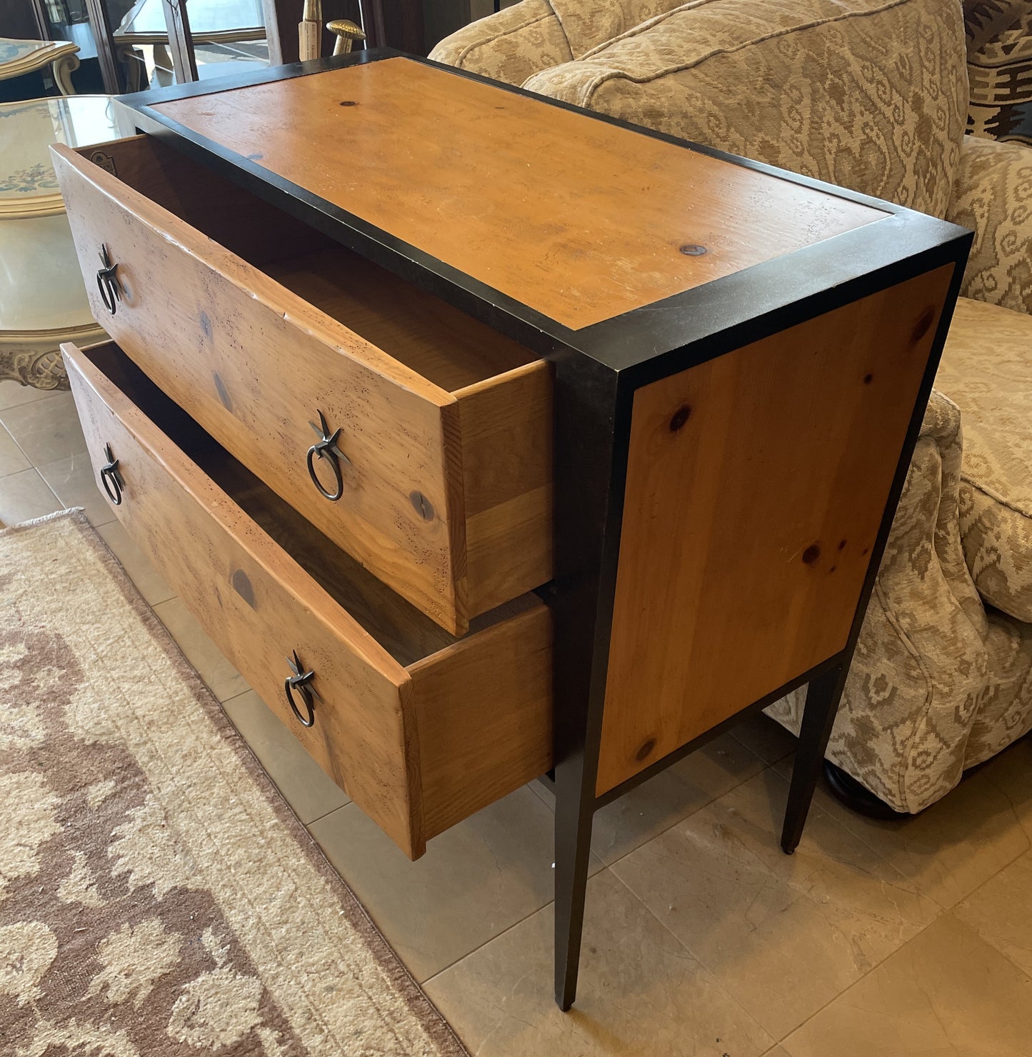 Milling Road Two Drawer Chest with Star Pulls, AS IS (0ED00B)
