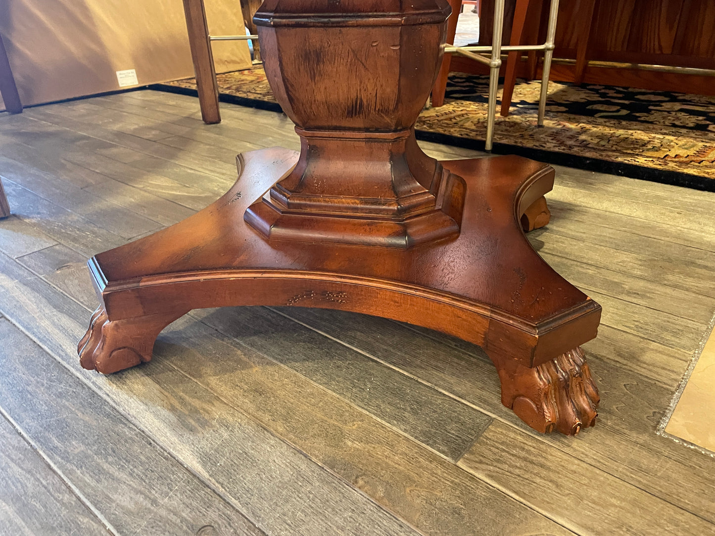 Starburst Veneer Top Center Table with Claw Feet, AS IS (0ED00H)