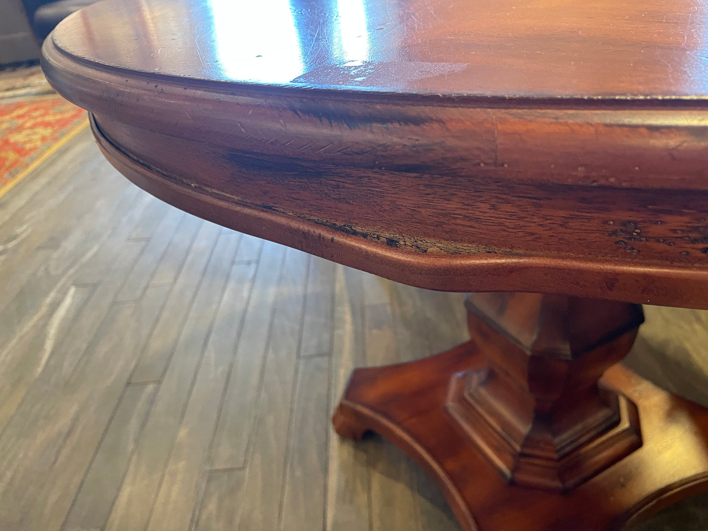 Starburst Veneer Top Center Table with Claw Feet, AS IS (0ED00H)