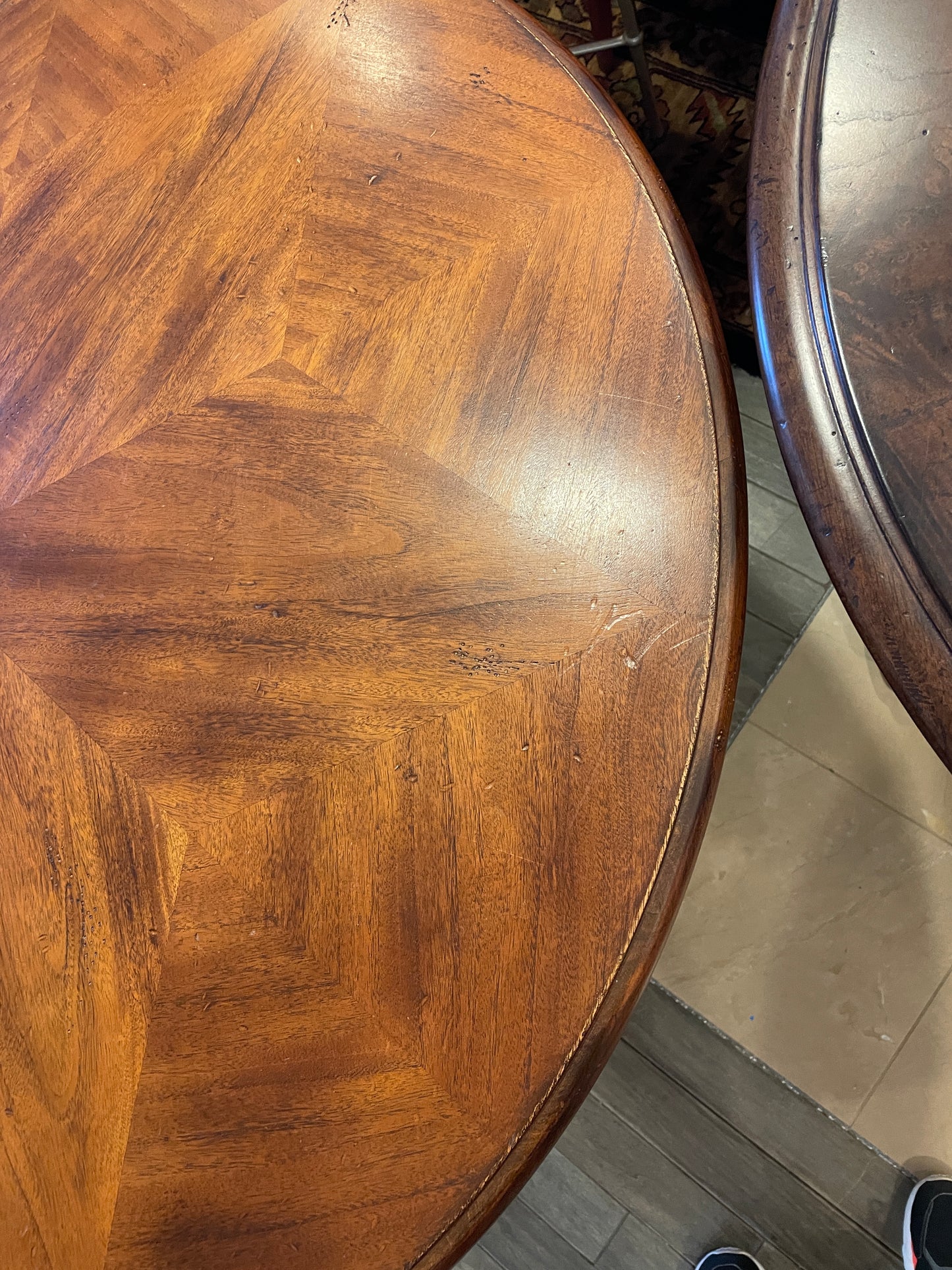 Starburst Veneer Top Center Table with Claw Feet, AS IS (0ED00H)