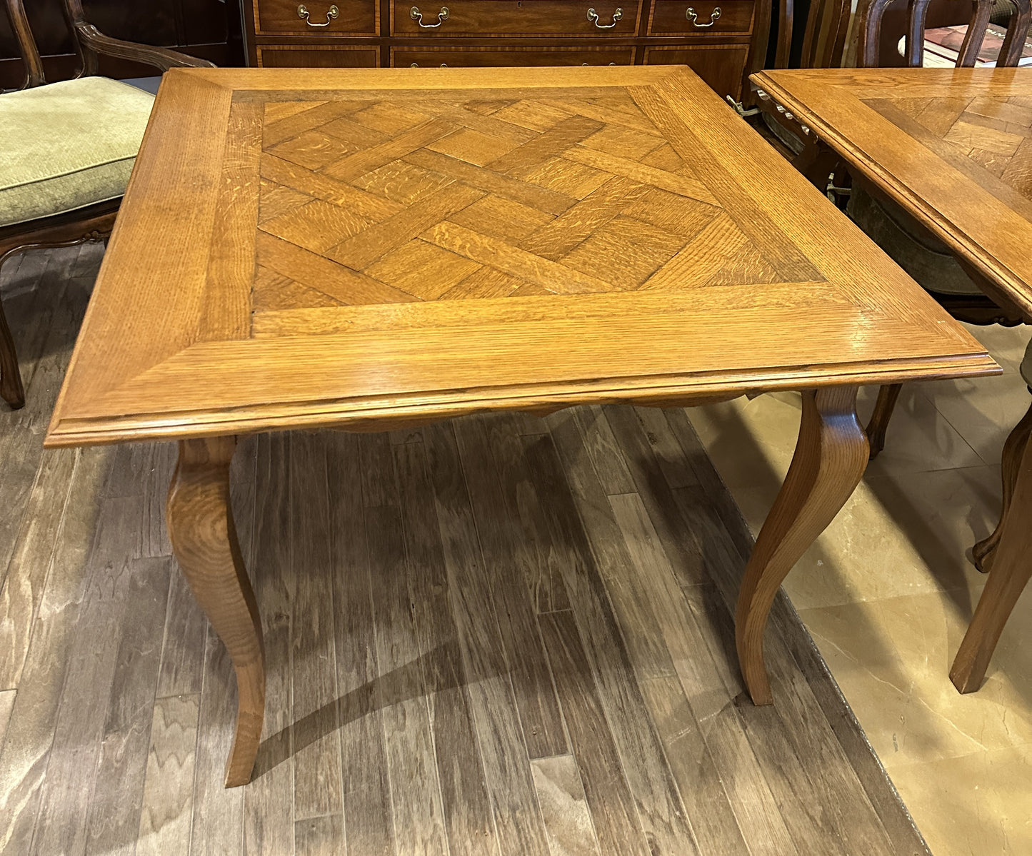 Pierre Colletier Oak Parquet Game Table (0NW006, 0NW005) (Two Available)