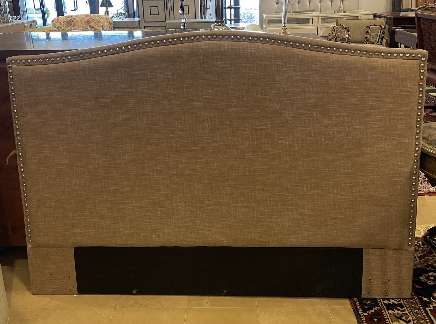 Upholstered Headboard, Taupe with Nailheads (0L701U)