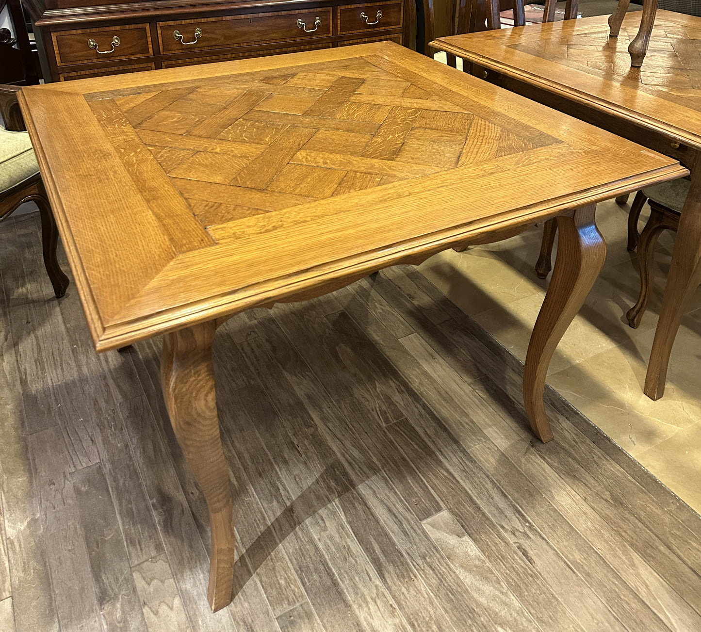 Pierre Colletier Oak Parquet Game Table (0NW006, 0NW005) (Two Available)