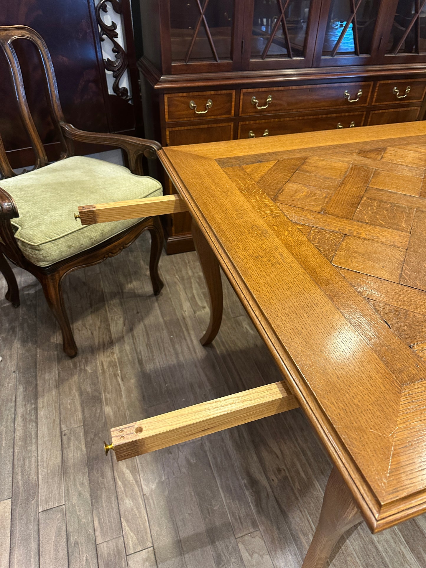 Pierre Colletier Oak Parquet Game Table (0NW006, 0NW005) (Two Available)