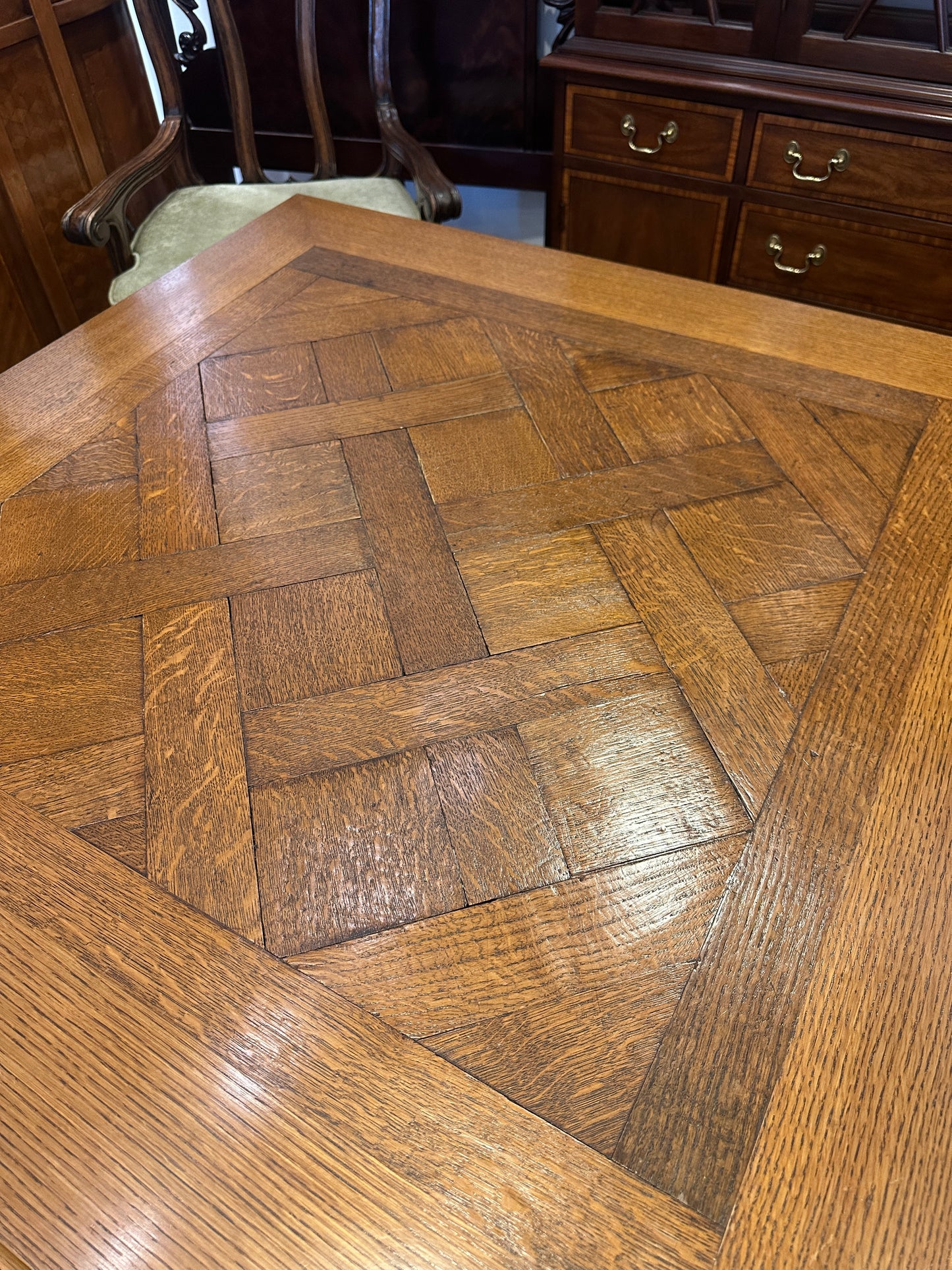 Pierre Colletier Oak Parquet Game Table (0NW006, 0NW005) (Two Available)
