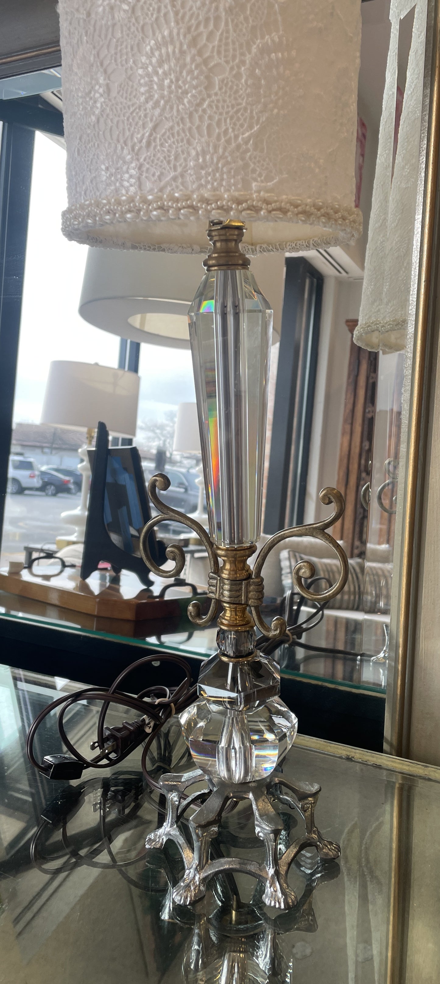 Luna Bella Floral Shade Crystal Lamp (0H2002)