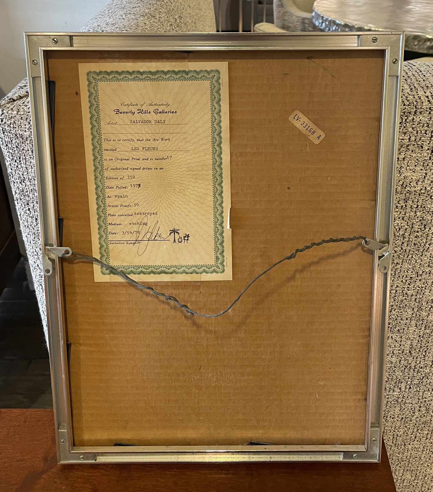 Salvador Dali "Florals Rose" Engraving, Signed (01D01H)