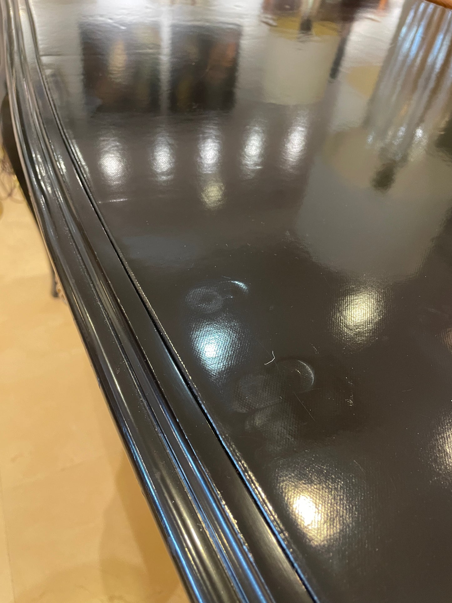 Regency Style Black desk with Leather Top (0L7001)