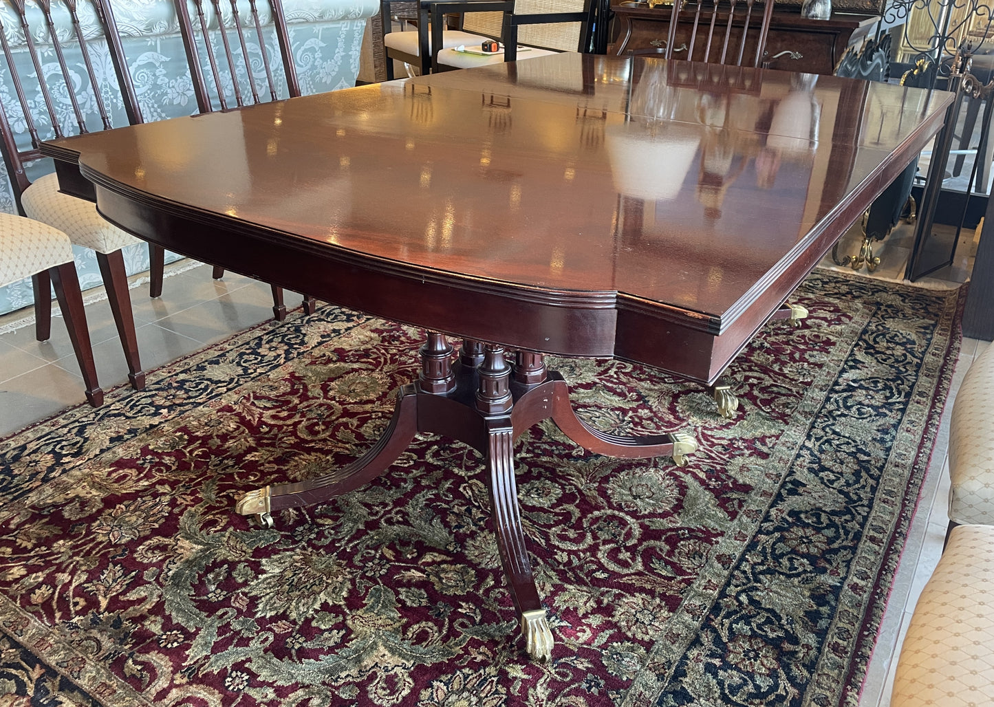 Baker Double Pedestal Dining Table, AS IS (0OX001)