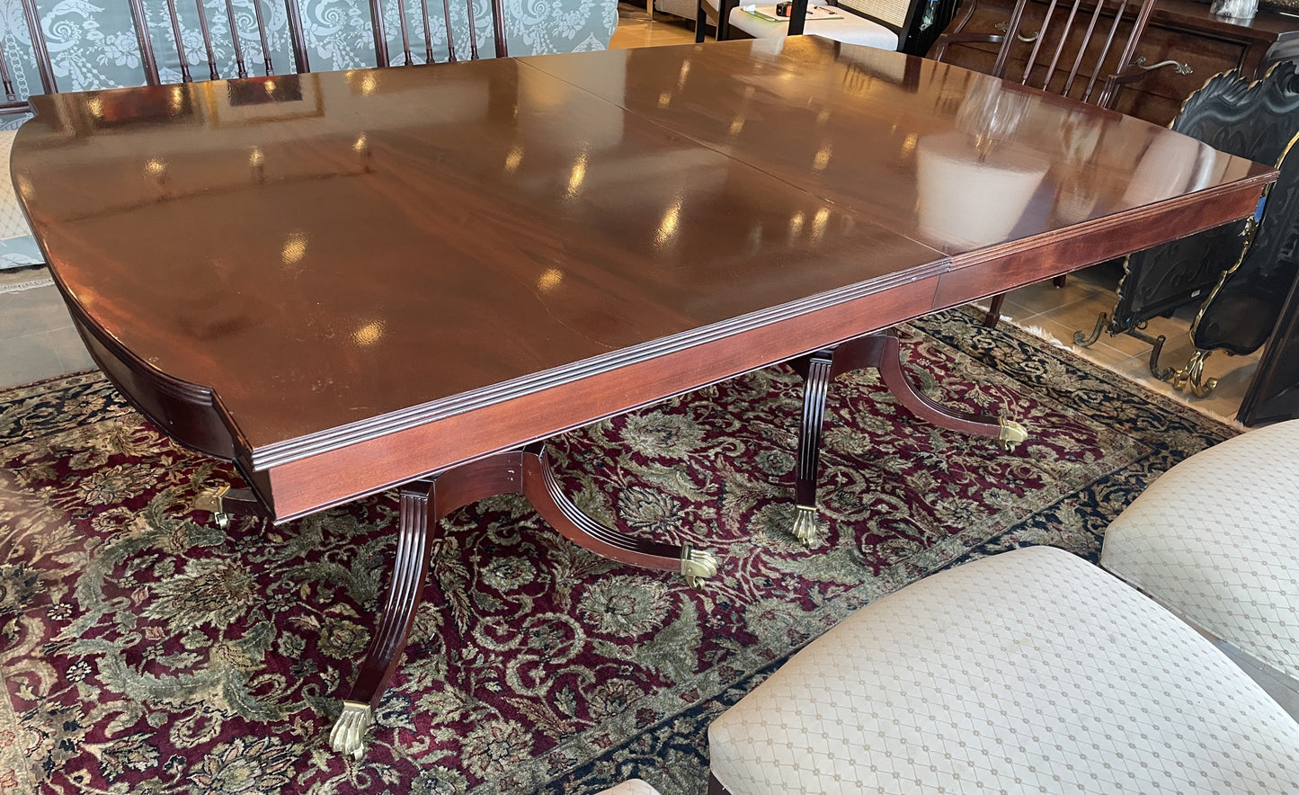 Baker Double Pedestal Dining Table, AS IS (0OX001)
