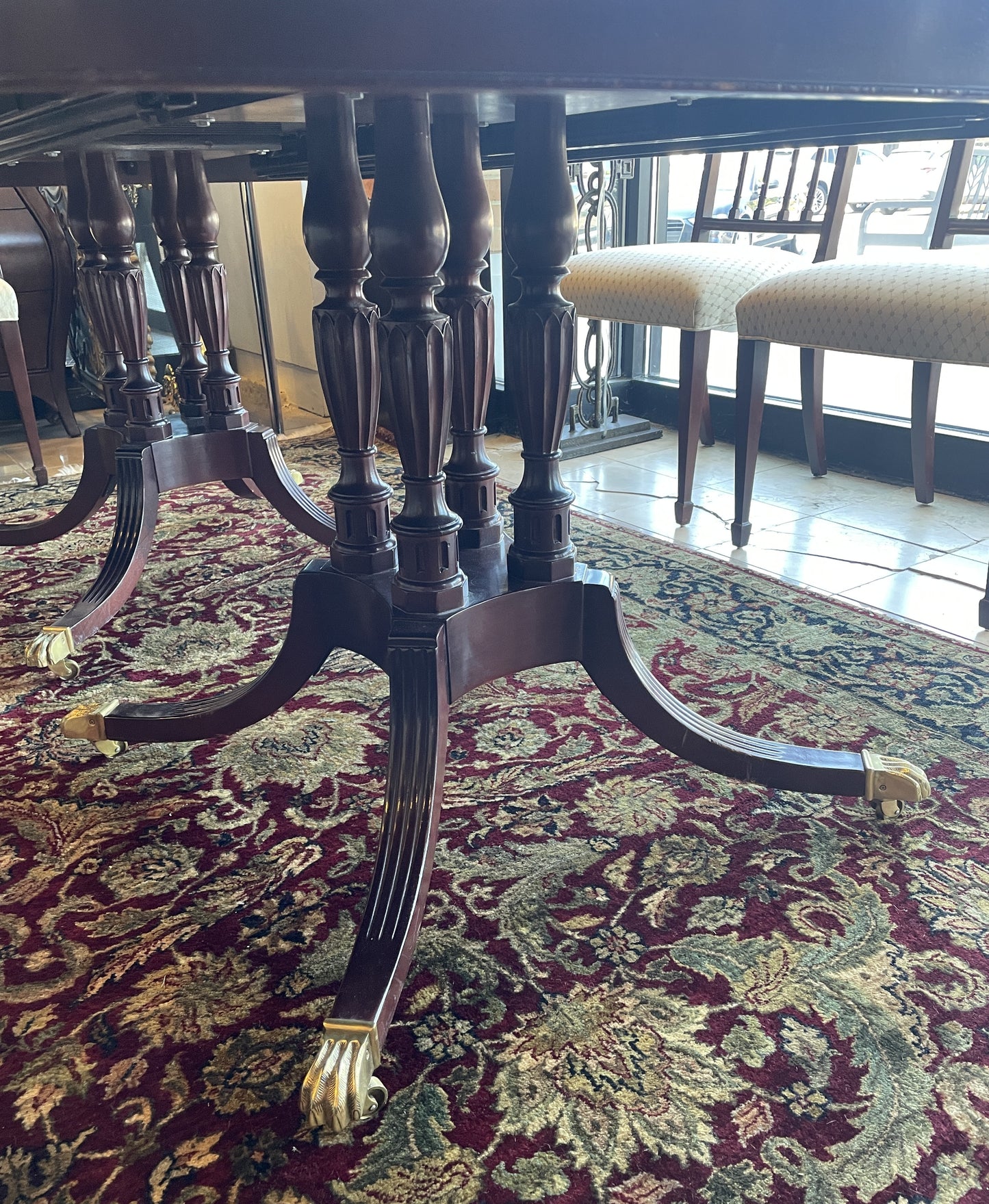 Baker Double Pedestal Dining Table, AS IS (0OX001)