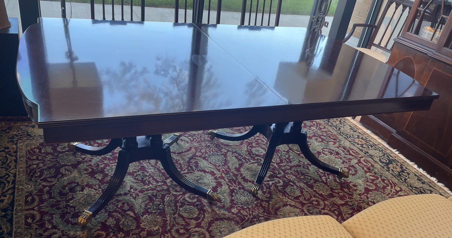 Baker Double Pedestal Dining Table, AS IS (0OX001)