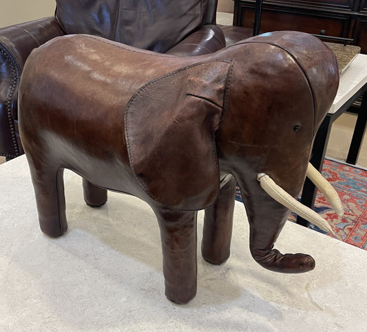 Dimitri Omersa for Abercrombie and Fitch Leather Elephant Footstool