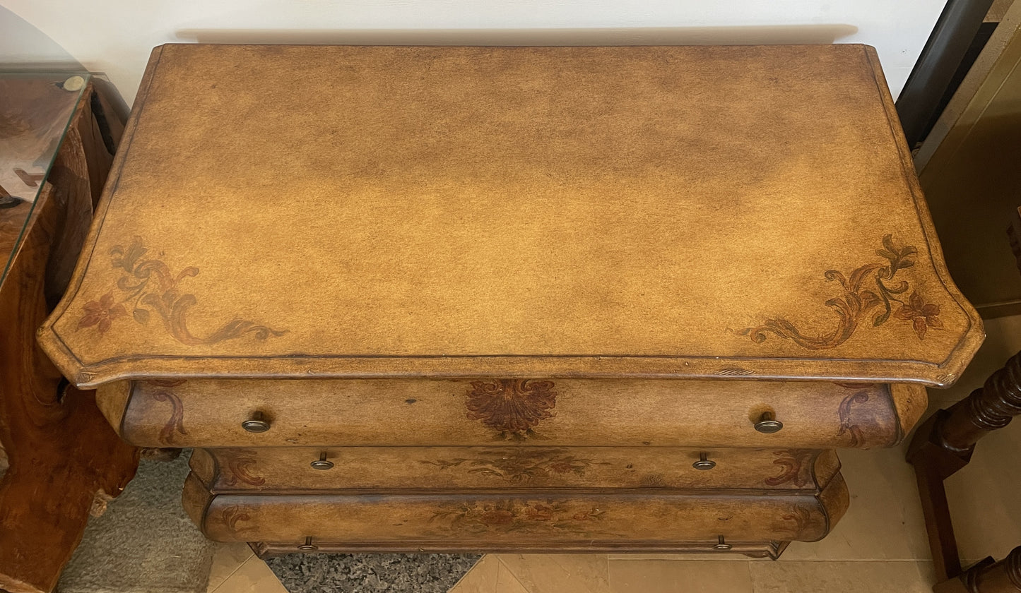 Faux Finish Bombe Chest, 3 drawers (0OU00A)