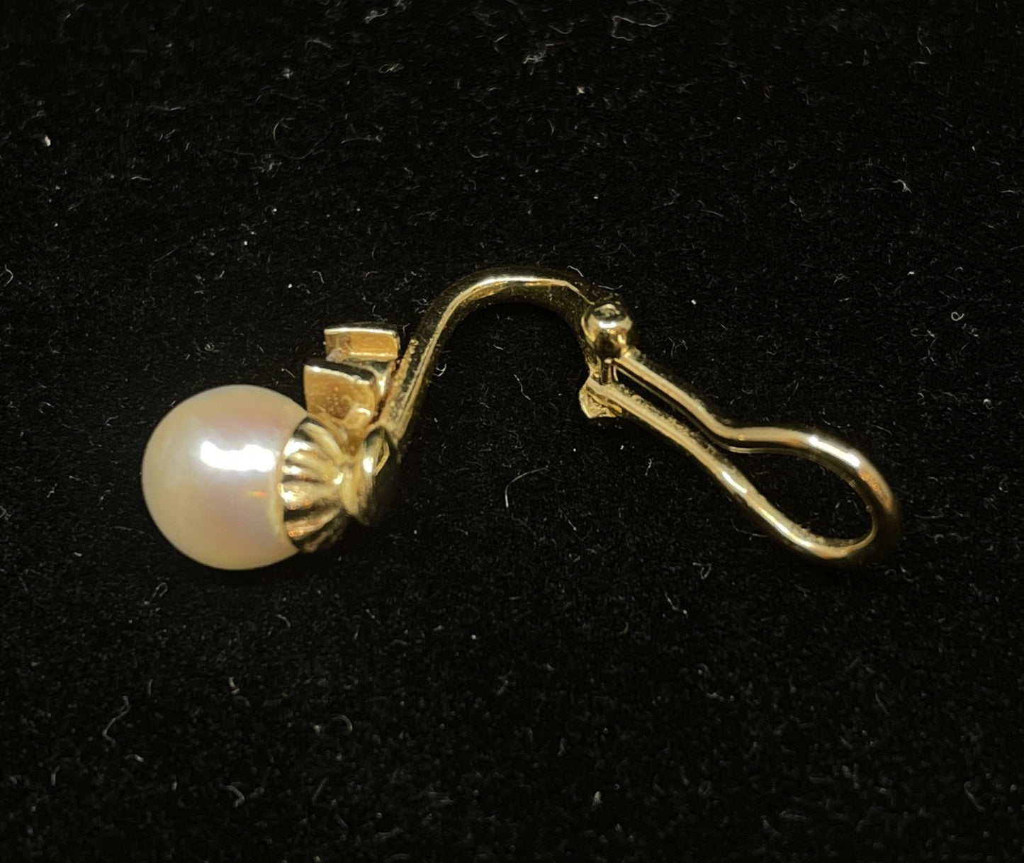 14K Pearl and Diamond Earrings, Clip (0LA003)