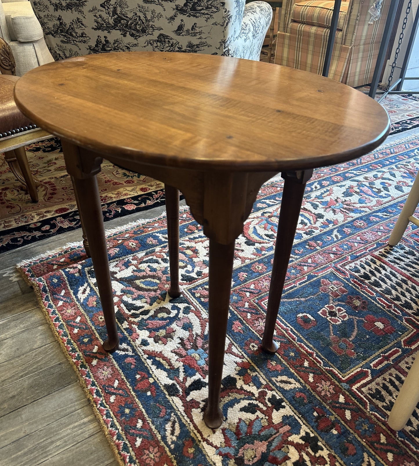Michael Camp Bench Made Oval End Table (0C4019)